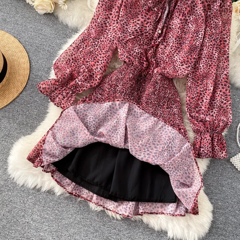 2021 Spring Summer Women's Long Sleeve Lantern Sleeve Ruffle Mini A Line Dress Female Streetwear Holiday Casual Leopard Vestidos
2021 Spring Summer Women's Long Sleeve Lantern Sleeve Ruffle Mini A Line Dress Female Streetwear Holiday Casual Leopard Vestidos
