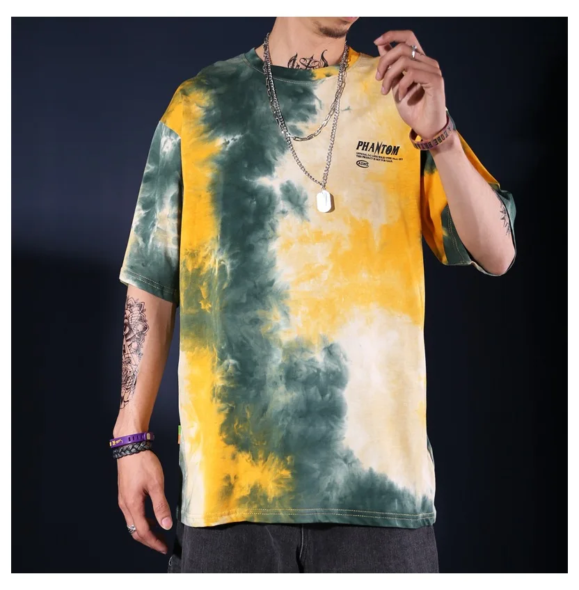 Tie-dye Short-sleeved Men's T-shirt Trend Loose Bf Harajuku Trend Brand Ins Hong Kong Style Hip-hop All-match Shirt Sweatshirt
Tie-dye Short-sleeved Men's T-shirt Trend Loose Bf Harajuku Trend Brand Ins Hong Kong Style Hip-hop All-match Shirt Sweatshirt