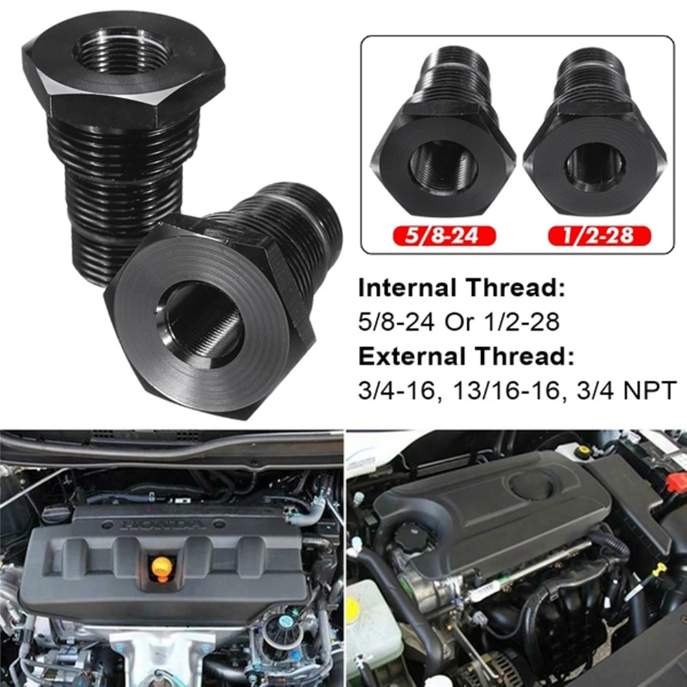 

Oil Filter Threaded Adapter Anodized Aluminum Alloy 1/2"-28 Or 5/8"-24 To 3/4"-16 13/16"-16 3/4 NPT Thread Auto Accessories