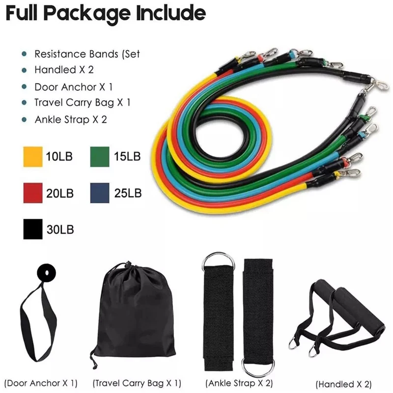 17Pcs/Set Latex Resistance Bands Exercise Fitness Expander pull up loop Band Gym Door Anchor Ankle Straps With Bag Kit Set Yoga
17Pcs/Set Latex Resistance Bands Exercise Fitness Expander pull up loop Band Gym Door Anchor Ankle Straps With Bag Kit Set Yoga