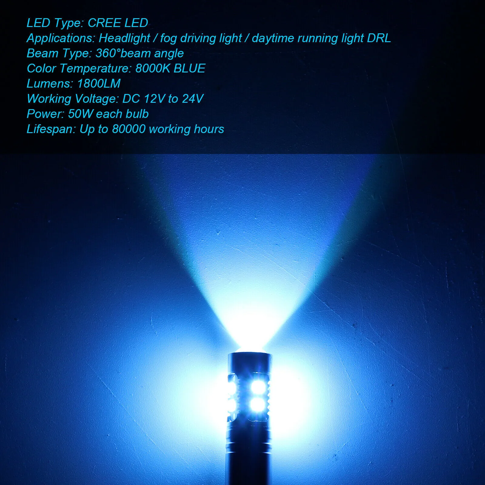 Parts LED Light Bulb 8000K ICE Blue Accessories DC 12V Driving DRL Light Fog Lamp H1 Kit
Parts LED Light Bulb 8000K ICE Blue Accessories DC 12V Driving DRL Light Fog Lamp H1 Kit