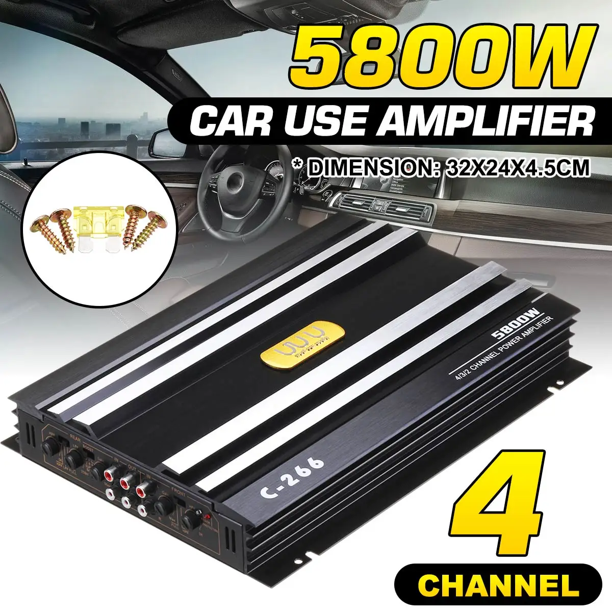5800W 12V Car Home Audio Power Amplifier 4 Channel 12V Car Digital Amplifer Car Audio Amplifier for Cars Amplifier Subwoofer 12V
5800W 12V Car Home Audio Power Amplifier 4 Channel 12V Car Digital Amplifer Car Audio Amplifier for Cars Amplifier Subwoofer 12V