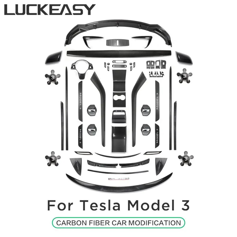 LUCKEASY интерьер АБС системы автомобиля и Наружное Декоративное Покрытие для Tesla