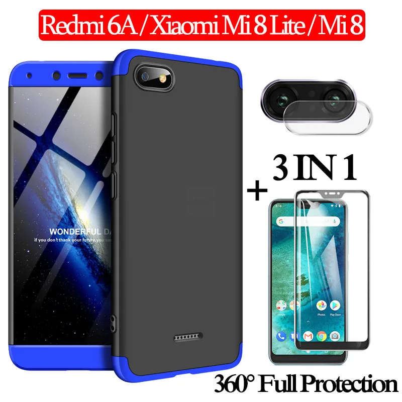 3-in-1 Glass + 360 Armor Case for Xiaomi-Redmi-6A Full Protection Case Xiaomi Mi 8 Lite Plastic Hard Case redmi 6a Back Cover
3-in-1 Glass + 360 Armor Case for Xiaomi-Redmi-6A Full Protection Case Xiaomi Mi 8 Lite Plastic Hard Case redmi 6a Back Cover