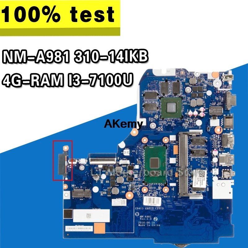 NM-A981 Laptop motherboard For Lenovo 310-14IKB original mainboard 4G-RAM I3-7100U GT920MX
NM-A981 Laptop motherboard For Lenovo 310-14IKB original mainboard 4G-RAM I3-7100U GT920MX