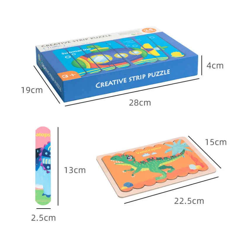 Children's Creative Strip Puzzle New Cartoon Wooden Double-sided Puzzle Intelligence Development Children's Gift Brain Game
Children's Creative Strip Puzzle New Cartoon Wooden Double-sided Puzzle Intelligence Development Children's Gift Brain Game