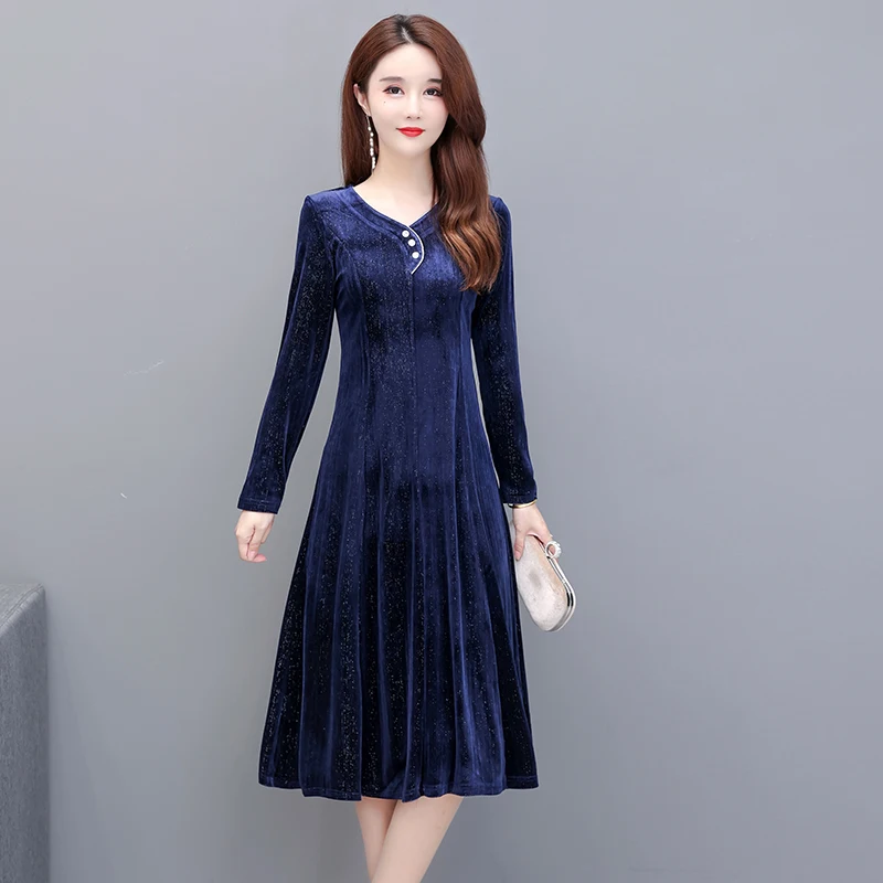 5XL Women lining Velvet Dress Autumn Winter Long-Sleeved Dress Middle Aged Mother Elegant Dress
5XL Women lining Velvet Dress Autumn Winter Long-Sleeved Dress Middle Aged Mother Elegant Dress