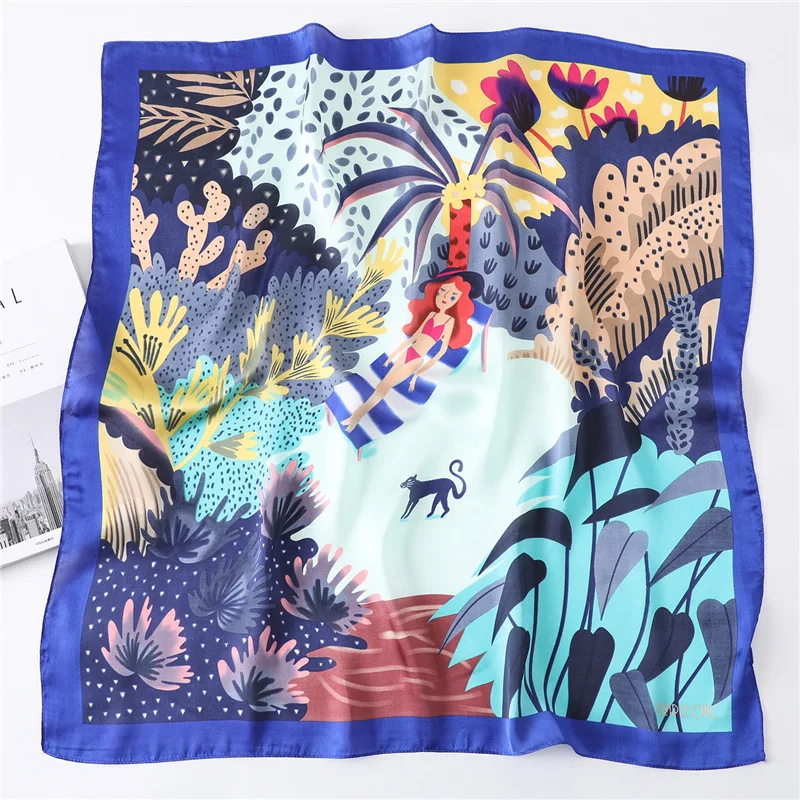 Женский шёлковый шарф с принтом животных, 70 см
Женский шёлковый шарф с принтом животных, 70 см