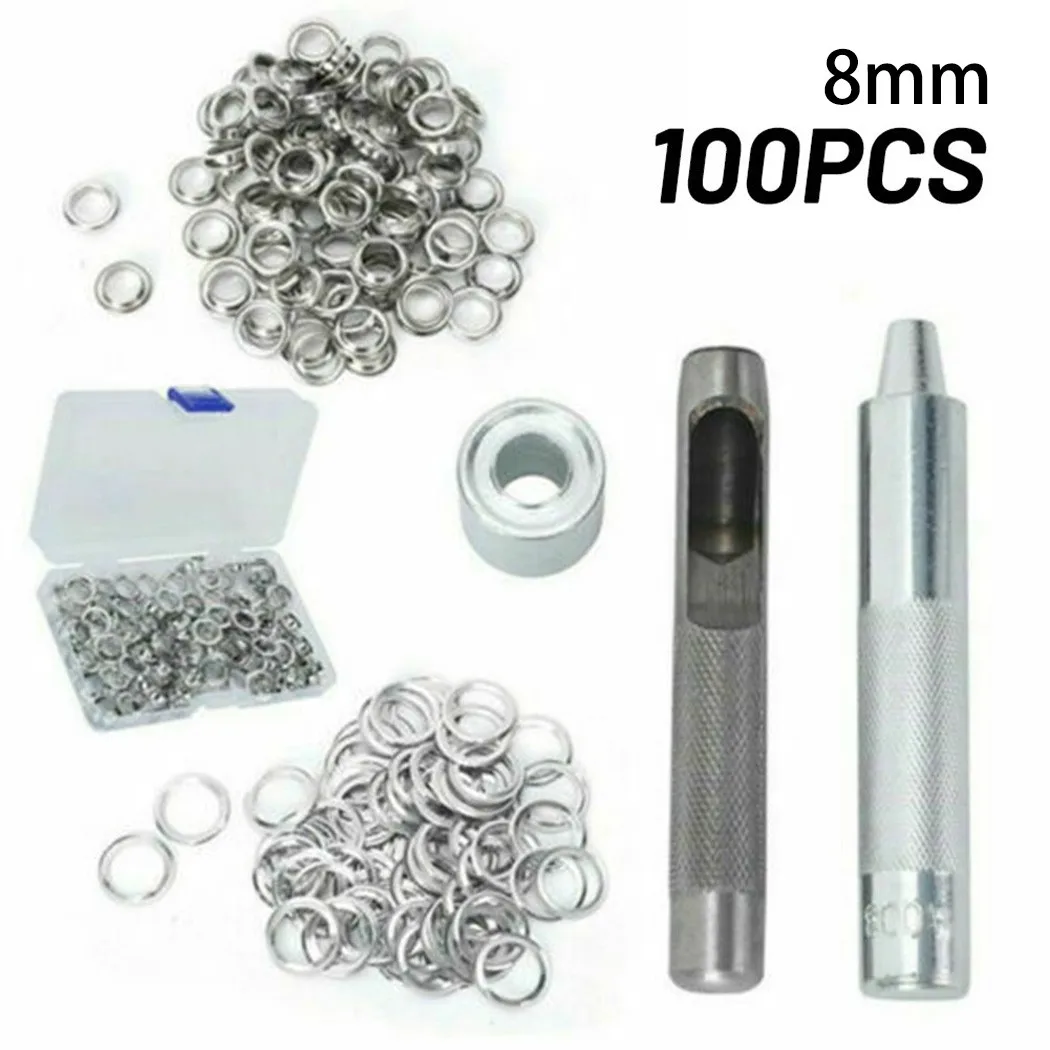 Silver/5/6/8/10mm 100 Sets Leather Eyelets Ring Washer Grommets Punch Tool Kit High Quality 2021 New
Silver/5/6/8/10mm 100 Sets Leather Eyelets Ring Washer Grommets Punch Tool Kit High Quality 2021 New