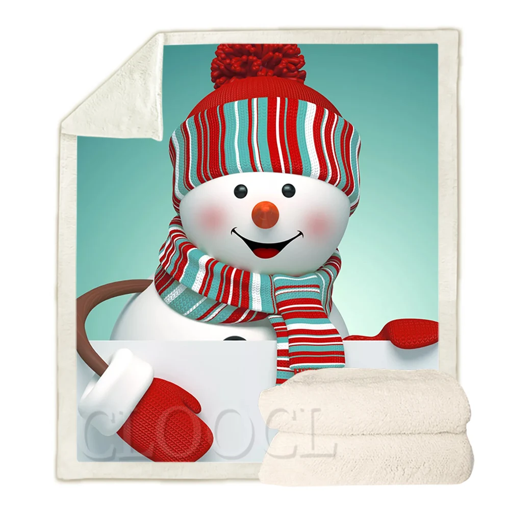 CLOOCL Christmas Blankets Cartoon Snowman Merry Christmas Blanket Keep Warm Double Layer Plush Quilts 
CLOOCL Christmas Blankets Cartoon Snowman Merry Christmas Blanket Keep Warm Double Layer Plush Quilts