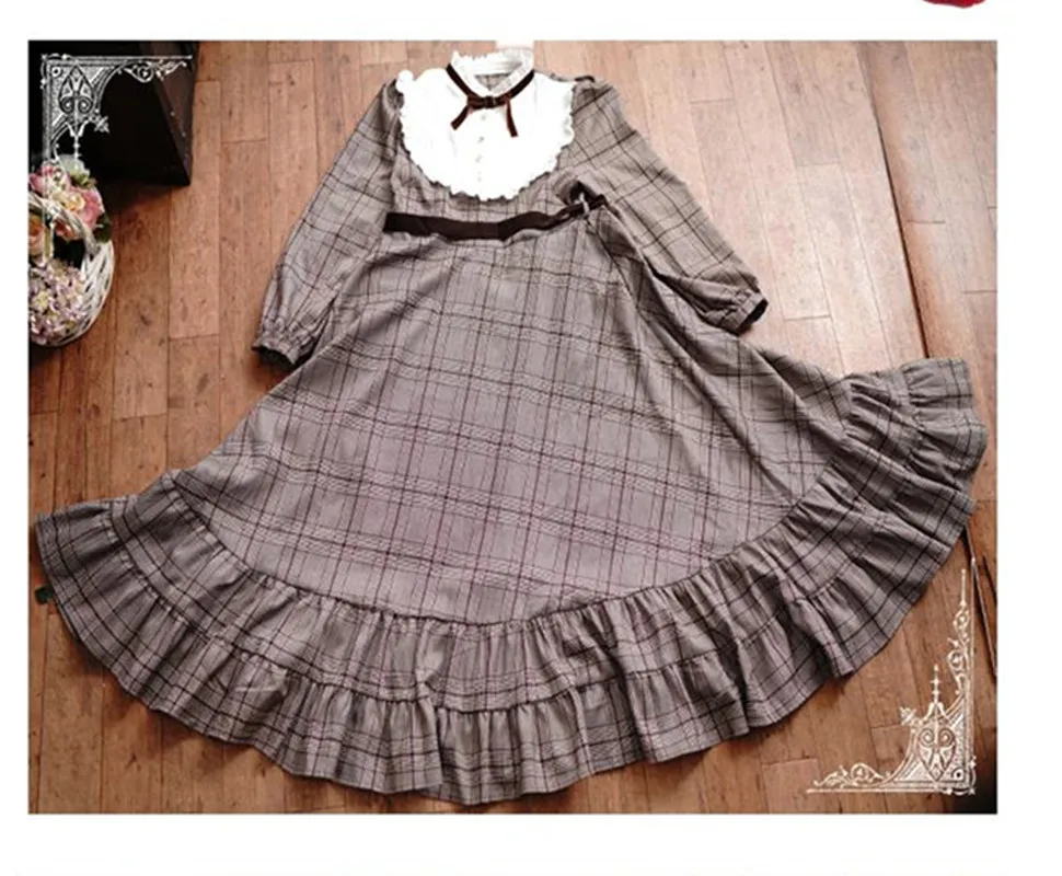 Classical Vintage Plaid Mori Girl Dress Preppy British Long Maxi Dress Retro Long Sleeve Elegant Female Vestidos Autumn Winter
Classical Vintage Plaid Mori Girl Dress Preppy British Long Maxi Dress Retro Long Sleeve Elegant Female Vestidos Autumn Winter