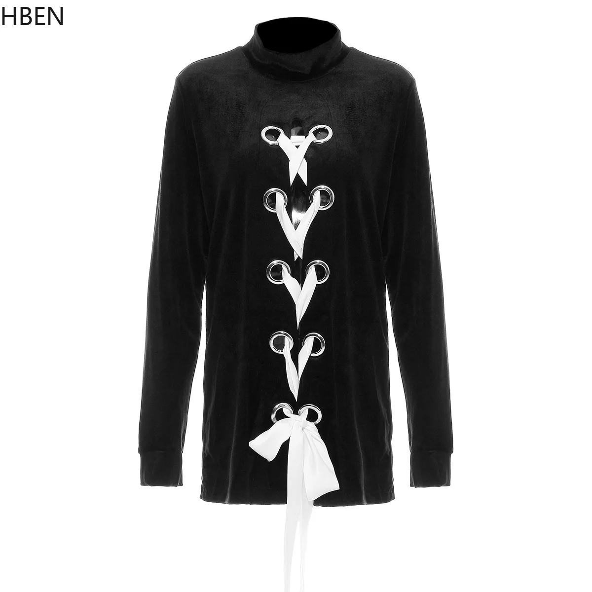 FA Fashion Tide Fall Winter Hollow Out Tees Women Metal Ribbon Bandage Velvet T-Shirt Turtleneck Long Sleeve Elegant Punk Style
FA Fashion Tide Fall Winter Hollow Out Tees Women Metal Ribbon Bandage Velvet T-Shirt Turtleneck Long Sleeve Elegant Punk Style