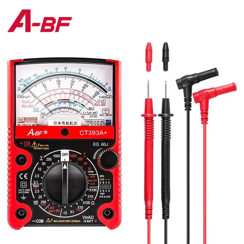 A-BF Protective Function Analog Multimeter Professional Ohm Test Meter DC AC Voltage Current CT391A+ CT392A+ CT393A+
A-BF Protective Function Analog Multimeter Professional Ohm Test Meter DC AC Voltage Current CT391A+ CT392A+ CT393A+