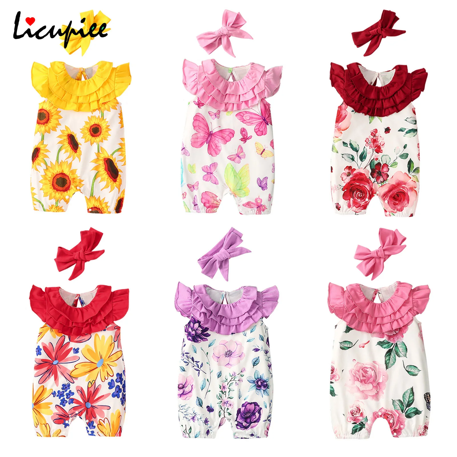 0-18 Months Baby Girls Clothes Set, Floral Print Sleeveless O-neck Jumpsuit with Ruffles+solid Color Bow-knot Headband
0-18 Months Baby Girls Clothes Set, Floral Print Sleeveless O-neck Jumpsuit with Ruffles+solid Color Bow-knot Headband