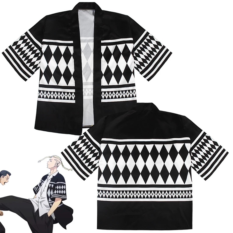 Anime Tokyo Revengers Cosplay Cloak Hanagaki Takemichi Ken Ryuguji Haori Kimono T-shirt Takerlama Short-Sleeve Black White Top
Anime Tokyo Revengers Cosplay Cloak Hanagaki Takemichi Ken Ryuguji Haori Kimono T-shirt Takerlama Short-Sleeve Black White Top