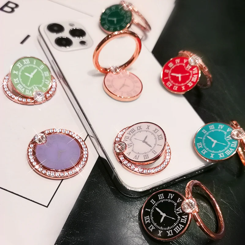 

Cheap diamond-encrusted dial phone holder for all phones multi-color ring holderFinger stand Dial decoration 360 Rotation Univer