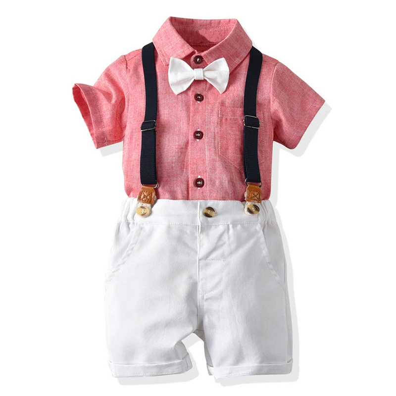 Комплект одежды для мальчиков, рубашка, белые короткие штаны
Комплект одежды для мальчиков, рубашка, белые короткие штаны