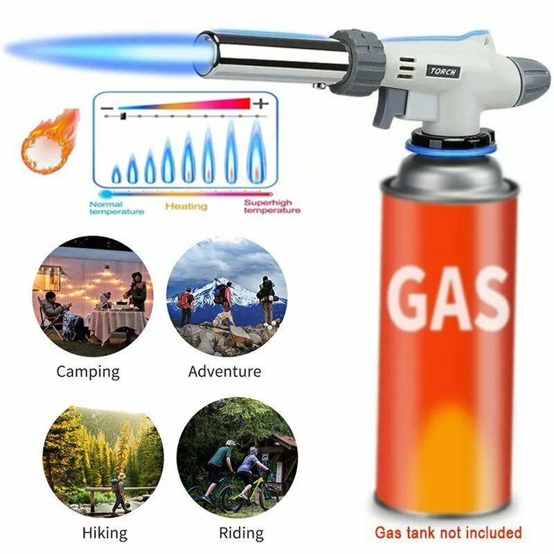 BBQ Flame Gas Torch Blowtorch Lighter Butane Air Torch Tip Burner Heating Welding Outdoor Cooking Fast Ignition.
BBQ Flame Gas Torch Blowtorch Lighter Butane Air Torch Tip Burner Heating Welding Outdoor Cooking Fast Ignition.