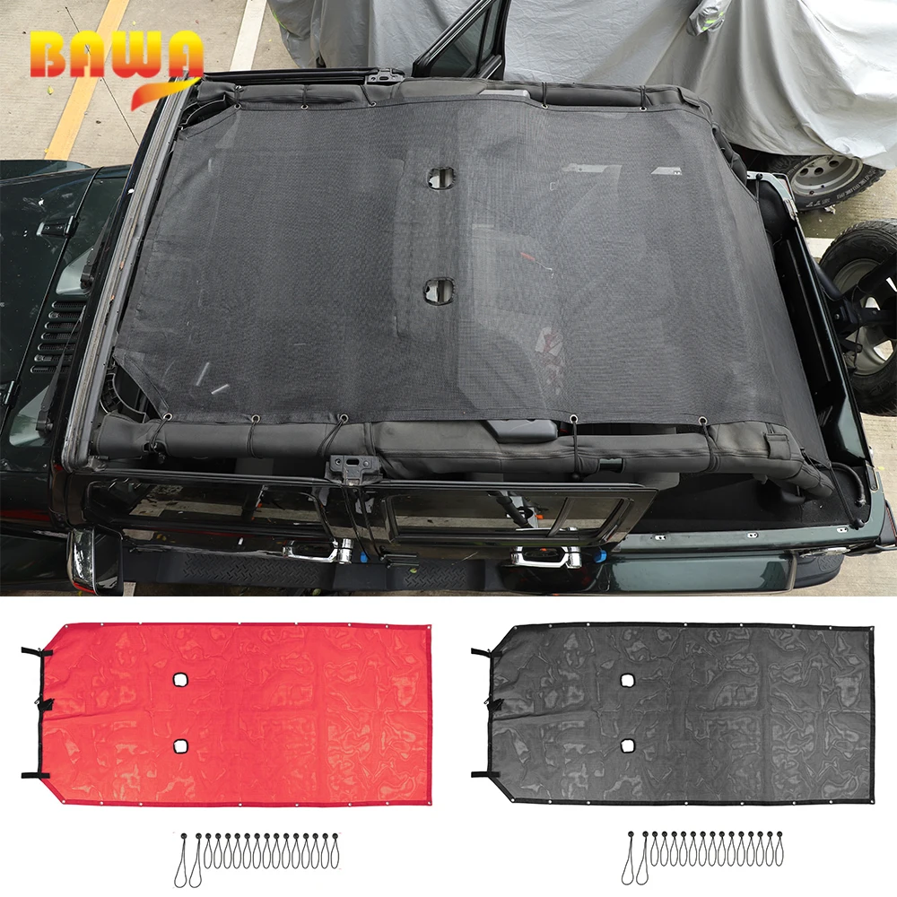 BAWA Car Roof Net Sunshade Mesh Anti UV Sun Protection Top Full Length Cover Accessories for Jeep Wrangler JK 2007+ 4 Door
BAWA Car Roof Net Sunshade Mesh Anti UV Sun Protection Top Full Length Cover Accessories for Jeep Wrangler JK 2007+ 4 Door
