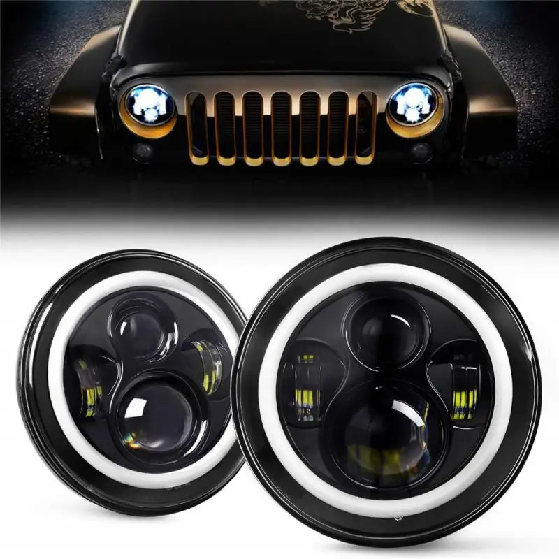 New 7 Inch Led Headlight H4 DRL Round 7'' Headlights With Yellow & White Angel Eye For Jeep Wrangler Lada Niva 4x4 150W
New 7 Inch Led Headlight H4 DRL Round 7'' Headlights With Yellow & White Angel Eye For Jeep Wrangler Lada Niva 4x4 150W
