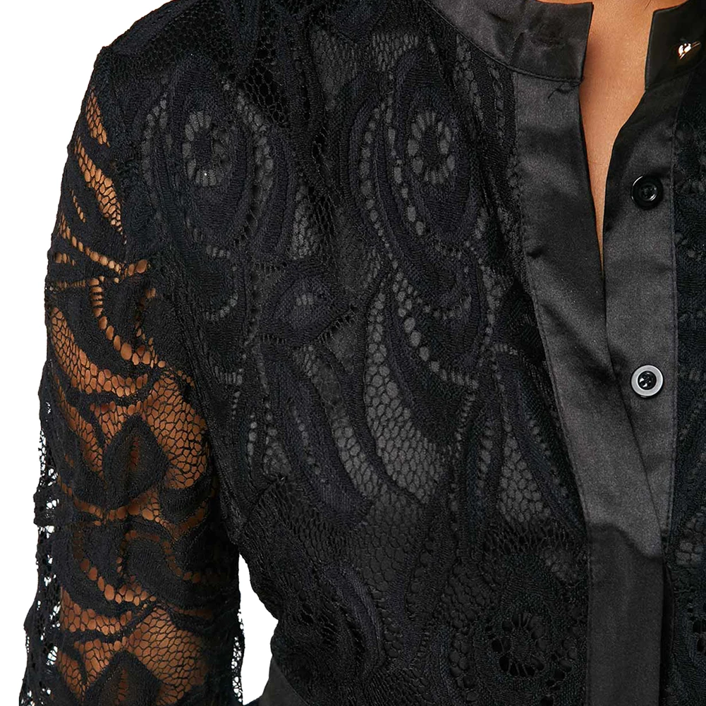 Plus Size Women Mesh Blouse Fashion See-through Lace Long Flare Sleeve Blouse Slim Fits Top Mesh Sheer Blouse Black Shirt Female
Plus Size Women Mesh Blouse Fashion See-through Lace Long Flare Sleeve Blouse Slim Fits Top Mesh Sheer Blouse Black Shirt Female