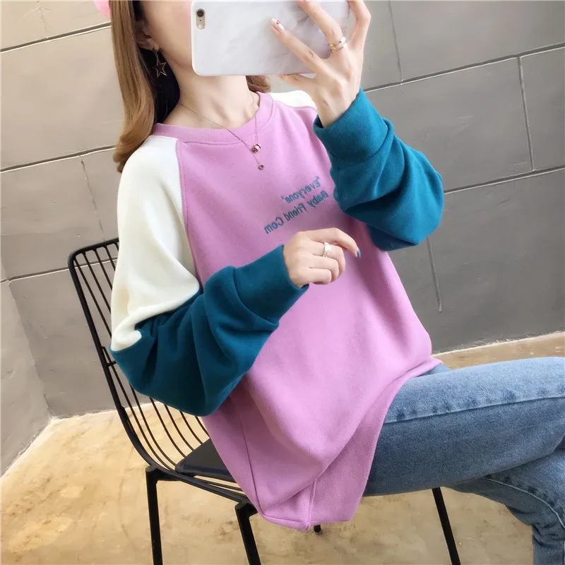 Spring Long Sleeve Sweatshirts Casual Hoodie Pullover 2020 Women Colorblock Fashion Large Size Sweatshirt Coat Mujer Tops Y380
Spring Long Sleeve Sweatshirts Casual Hoodie Pullover 2020 Women Colorblock Fashion Large Size Sweatshirt Coat Mujer Tops Y380