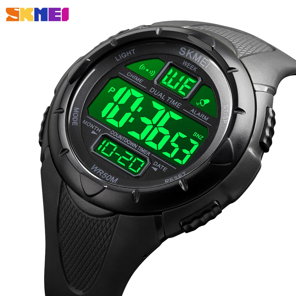 

SKMEI Digital Men's Watch Sport Analog LED Electronic Military Male Clock Outdoor Chrono Waterproof Wristwatch Relogio Masculino