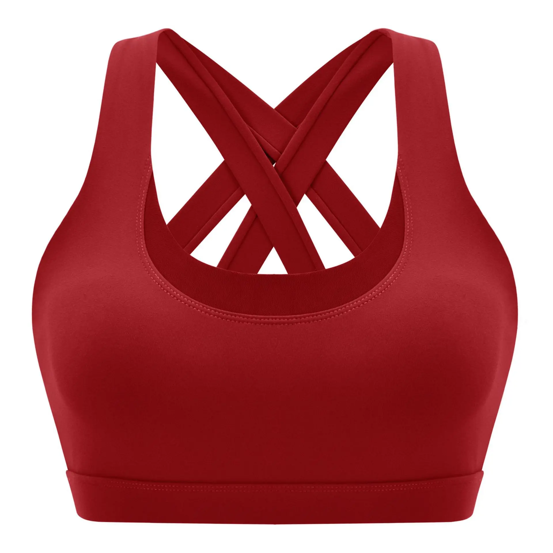 

High Impact Sport Crop Top Women Cross Strape Yoga Bra Removable Plat Shock Proof Professional Work Out Vest