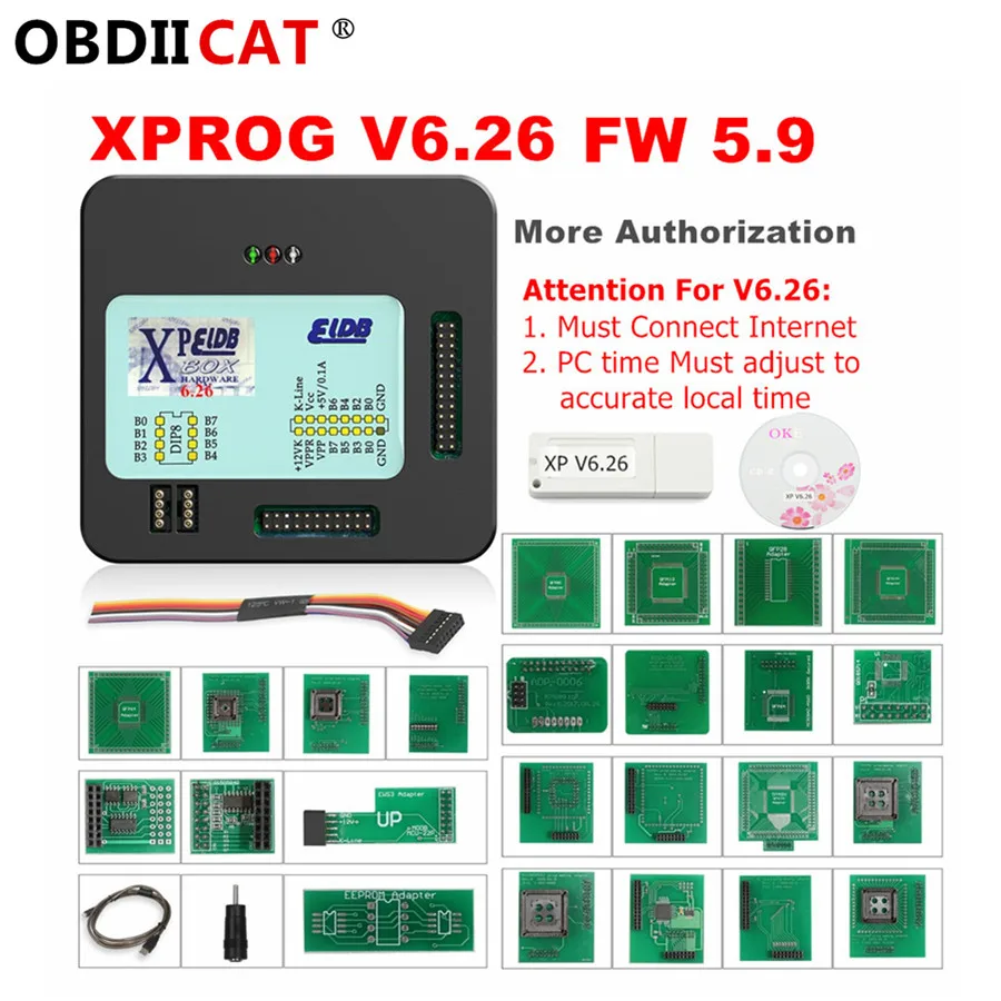 DHL XPROG V6.26 Add New Authorization V5.55 V5.74 V5.84 V6.12 V6.17 X-PROG M XPROG-M ECU Programmer Tool X PROG Full Adapters
DHL XPROG V6.26 Add New Authorization V5.55 V5.74 V5.84 V6.12 V6.17 X-PROG M XPROG-M ECU Programmer Tool X PROG Full Adapters