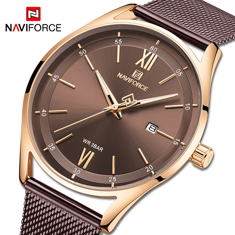 Часы NAVIFORCE для пар Классические водонепроницаемые кварцевые часы мужчин и женщин