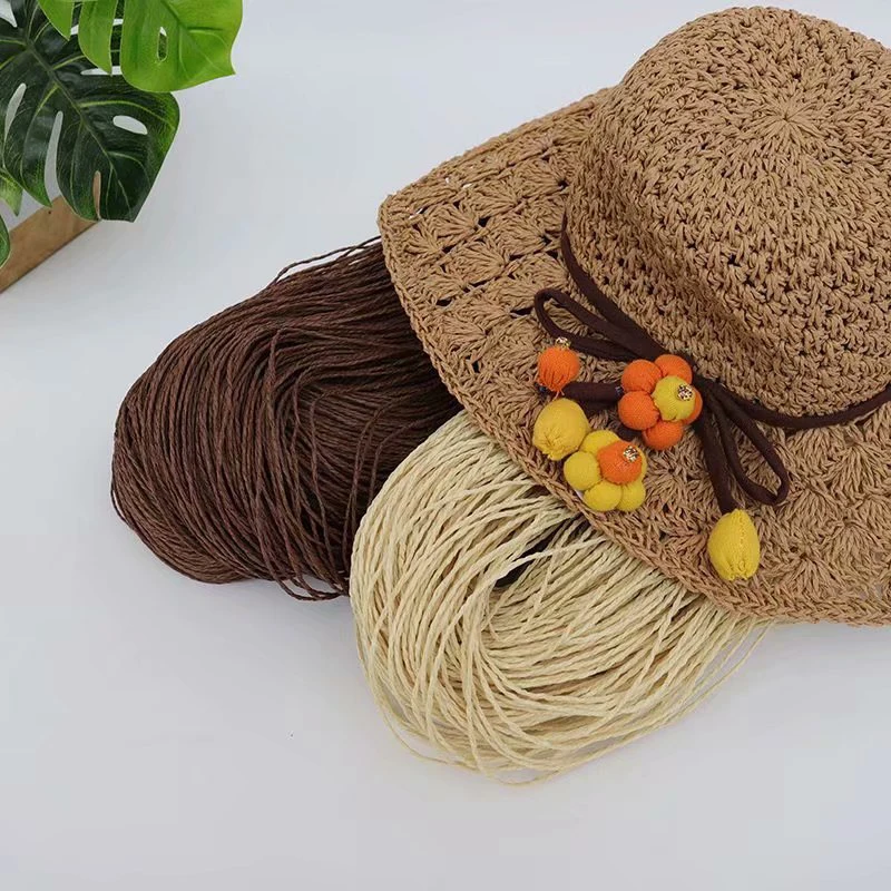 

500g/Roll Summer Raffia Yarn Crochet Straw Thread Handcrafts DIY Knitting Hat Natural Paper Handbag Purse Basket Rattan Material