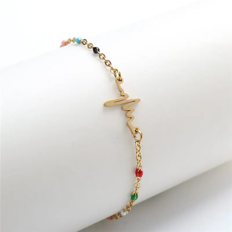 Fashion Gold Color Bracelets Stainless Steel Jewelry With Creativity Charms Enamel Beads Bracelet Women Couple Party Accessories
Fashion Gold Color Bracelets Stainless Steel Jewelry With Creativity Charms Enamel Beads Bracelet Women Couple Party Accessories