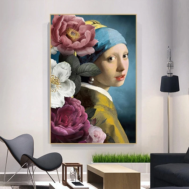 Vintage Wearing Pearl Earrings Girl Oil Painting on The Wall Posters Prints Flowers Wall Art Picture for Living Room Home Decor
Vintage Wearing Pearl Earrings Girl Oil Painting on The Wall Posters Prints Flowers Wall Art Picture for Living Room Home Decor
