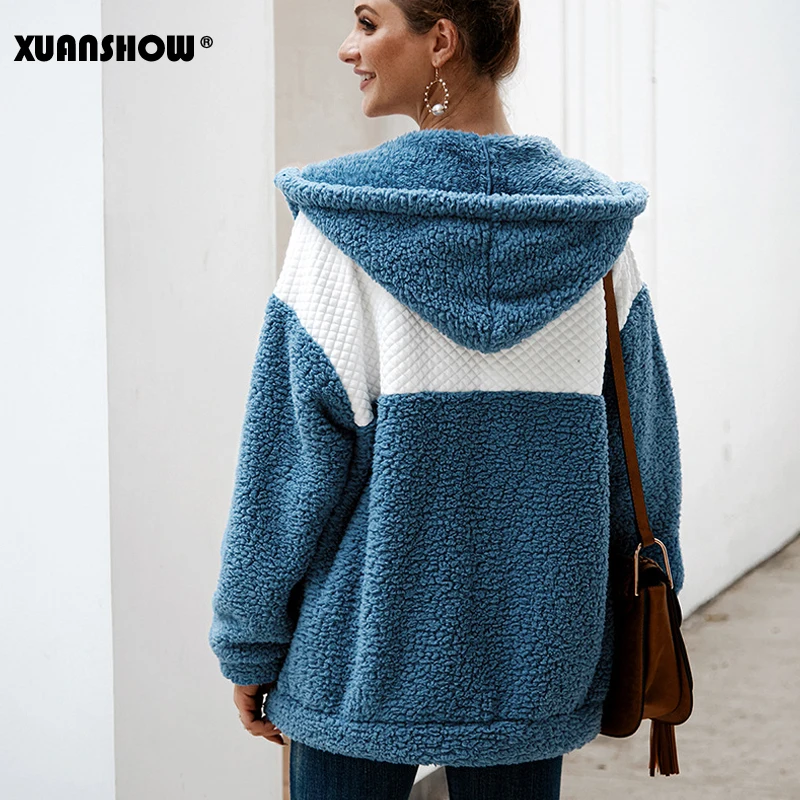 XUANSHOW 2019 Winter Women Coat Hooded Loose Fashion Long Sleeve Fluffy Splice Female Top Hoodies Keep Warm Clothes S-XL
XUANSHOW 2019 Winter Women Coat Hooded Loose Fashion Long Sleeve Fluffy Splice Female Top Hoodies Keep Warm Clothes S-XL