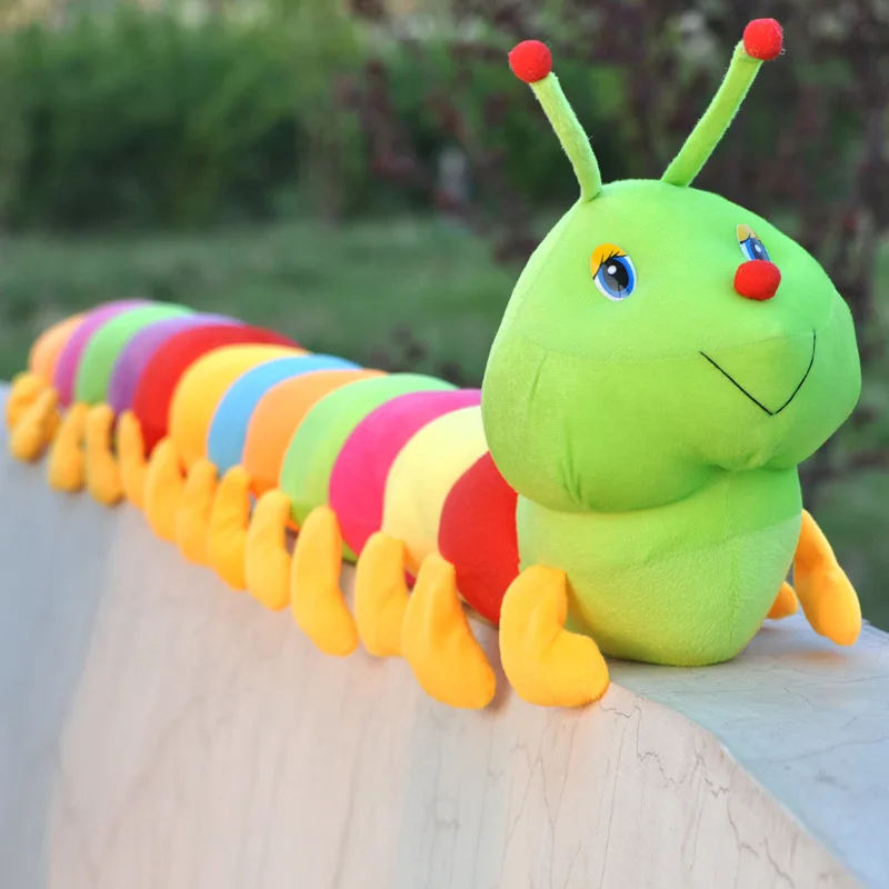 Плюшевая игрушка-подушка 80 см цветная гусеница большая кукла-насекомое подарок