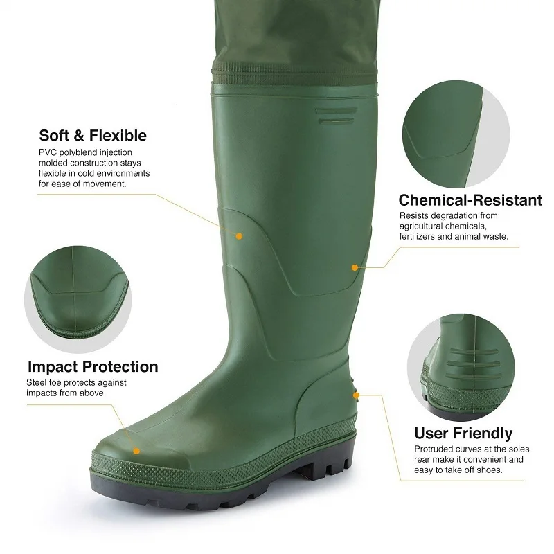 Outdoor Fly Fishing Hip Waders 100% Waterproof Fishing Hunting Boots Anti-slip Thicken Wading Leg Pants Soft Rain Boots M2119
Outdoor Fly Fishing Hip Waders 100% Waterproof Fishing Hunting Boots Anti-slip Thicken Wading Leg Pants Soft Rain Boots M2119