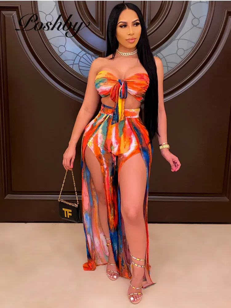 Poshby Women Summer Tie Dye Print Suits Sexy Strapless And High Waist Split Wide Leg Pants 2 Piece Set 2021 New Fashion Clubwear
Poshby Women Summer Tie Dye Print Suits Sexy Strapless And High Waist Split Wide Leg Pants 2 Piece Set 2021 New Fashion Clubwear