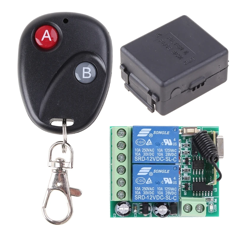 433mhz DC 12v 2ch Relay Receiver Module Rf Transmitter 433mhz Remote Control Universal Wireless Remote Control Switch
433mhz DC 12v 2ch Relay Receiver Module Rf Transmitter 433mhz Remote Control Universal Wireless Remote Control Switch