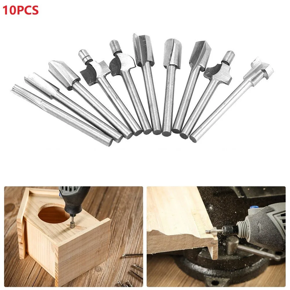 10pcs HSS Router Bits Wood Milling Cutter Rotary Tool 1/8" 3mm Shank Cricut Cnc Carpentry Tools For Woodwork Electric Trimmer
10pcs HSS Router Bits Wood Milling Cutter Rotary Tool 1/8" 3mm Shank Cricut Cnc Carpentry Tools For Woodwork Electric Trimmer