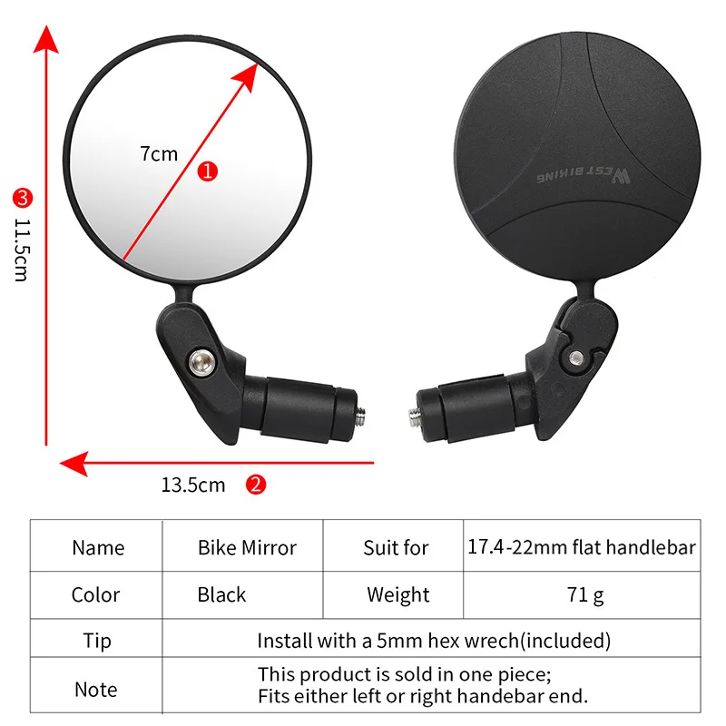 Bicycle Rear View Mirror Bike Wide Range Back Sight Reflector Adjustable Left Right Mirrors MTB Handlebar Safety Mirror Protect
Bicycle Rear View Mirror Bike Wide Range Back Sight Reflector Adjustable Left Right Mirrors MTB Handlebar Safety Mirror Protect