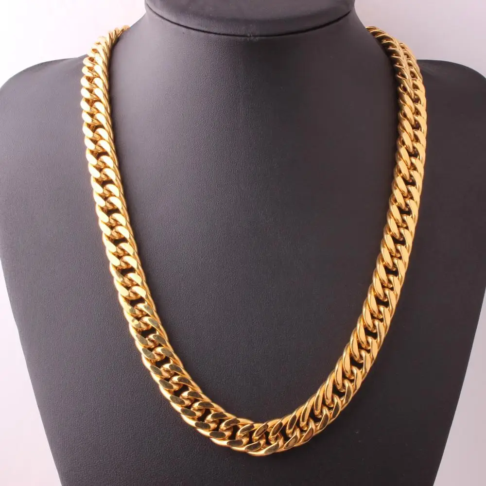 Charming Gold Stainless Steel Hand Made Cuban Curb Link Chain Men's Women's Necklace/Bracelet Unisex's New Jewelry 7-40inch
Charming Gold Stainless Steel Hand Made Cuban Curb Link Chain Men's Women's Necklace/Bracelet Unisex's New Jewelry 7-40inch