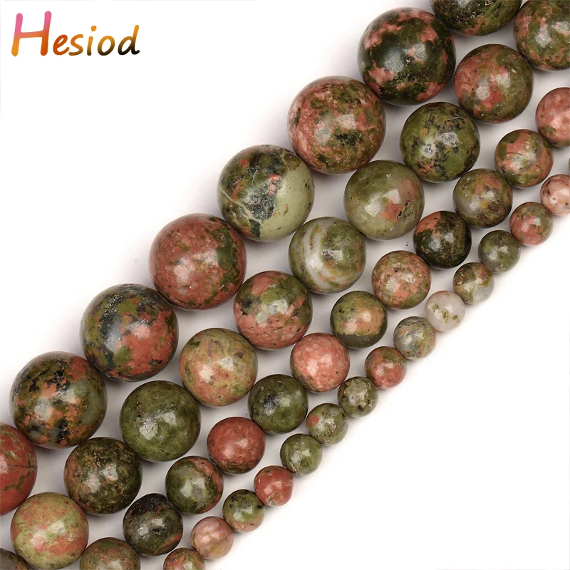 

Hesiod 6/8/10mm Natural Stone Jades Beads Round Green Jaspers Loose Beads for Jewelry Making DIY Necklace Bracelets 15" Strand