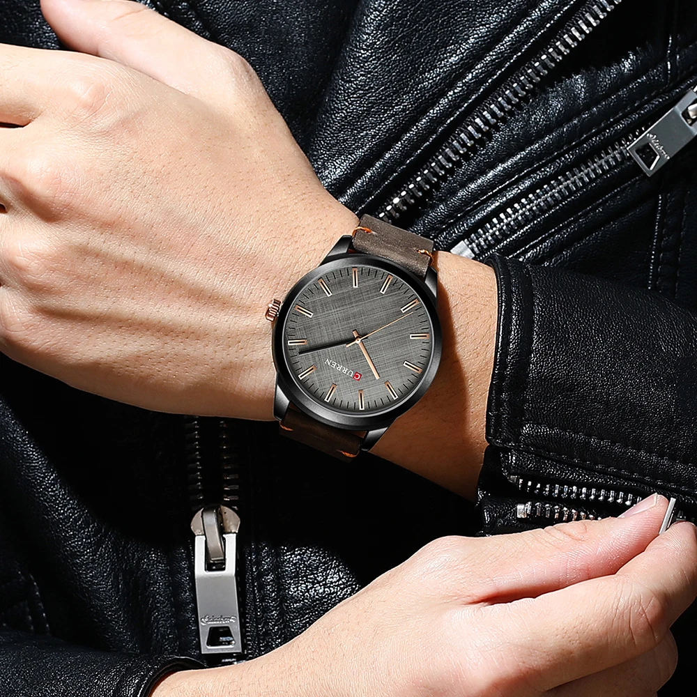 CURREN Men's Watches New Simple Leather Quartz Wristwatches Classic Business Male Clock Brown Watch Original Male
CURREN Men's Watches New Simple Leather Quartz Wristwatches Classic Business Male Clock Brown Watch Original Male