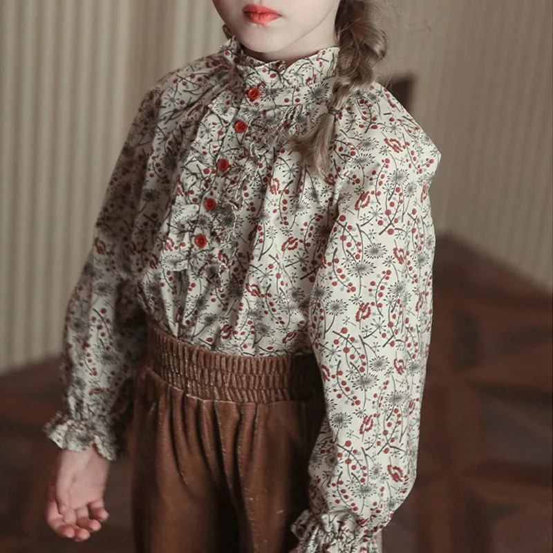 2021 Spring New Girl Shirt Floral Retro Long-Sleeved Little Girl Shirt Korean Top blouse girl
2021 Spring New Girl Shirt Floral Retro Long-Sleeved Little Girl Shirt Korean Top blouse girl