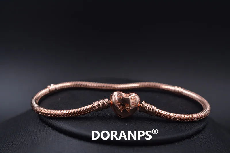 DORANPS charm 925 beads braclet bangle womens heart bracelets moments snake chain jewelry making | Украшения и аксессуары
