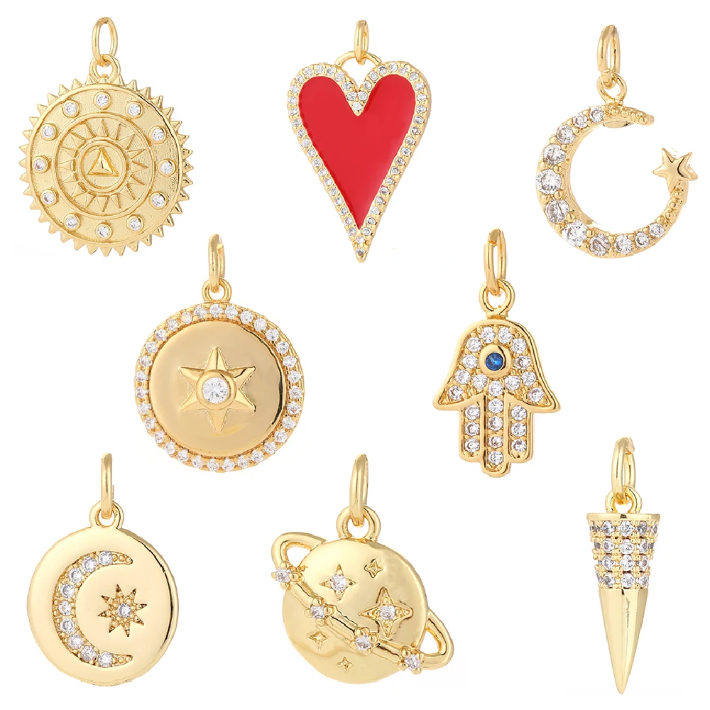 Heart Star Diy Pendant Charms for Jewelry Making Supplies Deisign Moon Charms Earring Bracelet Necklace Brass Pave Zircon
Heart Star Diy Pendant Charms for Jewelry Making Supplies Deisign Moon Charms Earring Bracelet Necklace Brass Pave Zircon