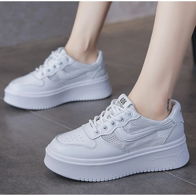 2021 Spring Autumn Mesh Breathable White Sneakers Women Fashion Vulcanized Shoes Platform Lace Up Casual Running Shoes Female 
2021 Spring Autumn Mesh Breathable White Sneakers Women Fashion Vulcanized Shoes Platform Lace Up Casual Running Shoes Female