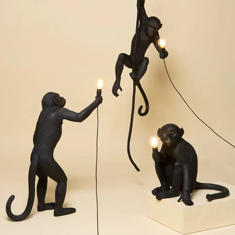 Светодиодная люстра с лампочками подвесной светильник в стиле лофт обезьянами
