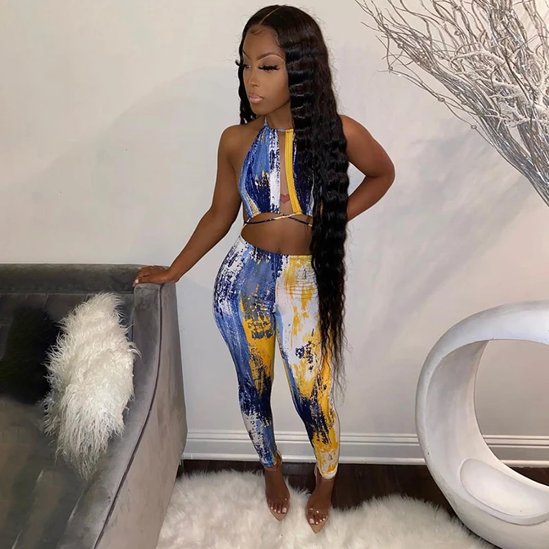 Tie Dye Print Elastic Bodycon Halter Sexy Jumpsuits Hollow Out Backless Women Bandage Sleeveless Club Party Beach Active Wear
Tie Dye Print Elastic Bodycon Halter Sexy Jumpsuits Hollow Out Backless Women Bandage Sleeveless Club Party Beach Active Wear