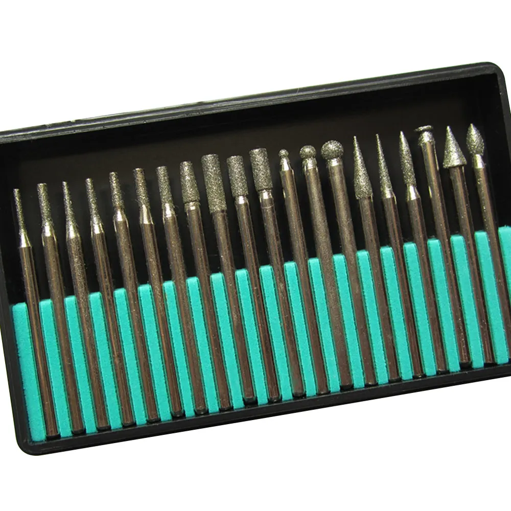 20PCS 3mm Diamond Point Burr Bits Head Dremel Accessories Shank Grinding Needle Carving Polishing Set Mounted Mini Drill Tool
20PCS 3mm Diamond Point Burr Bits Head Dremel Accessories Shank Grinding Needle Carving Polishing Set Mounted Mini Drill Tool